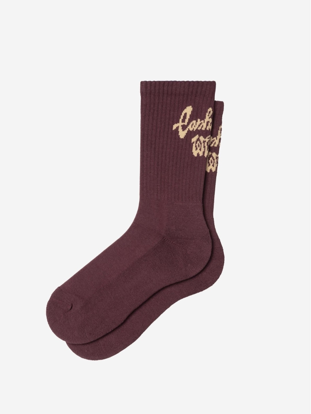 Carhartt Men's Maroon Crew Socks with Script Accent